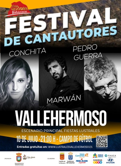 Pedro Guerra, Marwán y Conchita, cartel de lujo para este domingo en Vallehermoso